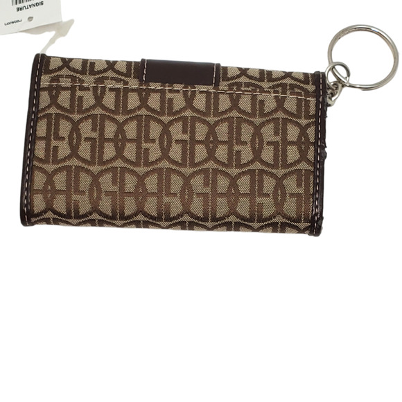 Giani Bernini Block Signature Womens Small Wallet Brown 4.5" - Picture 3 of 10